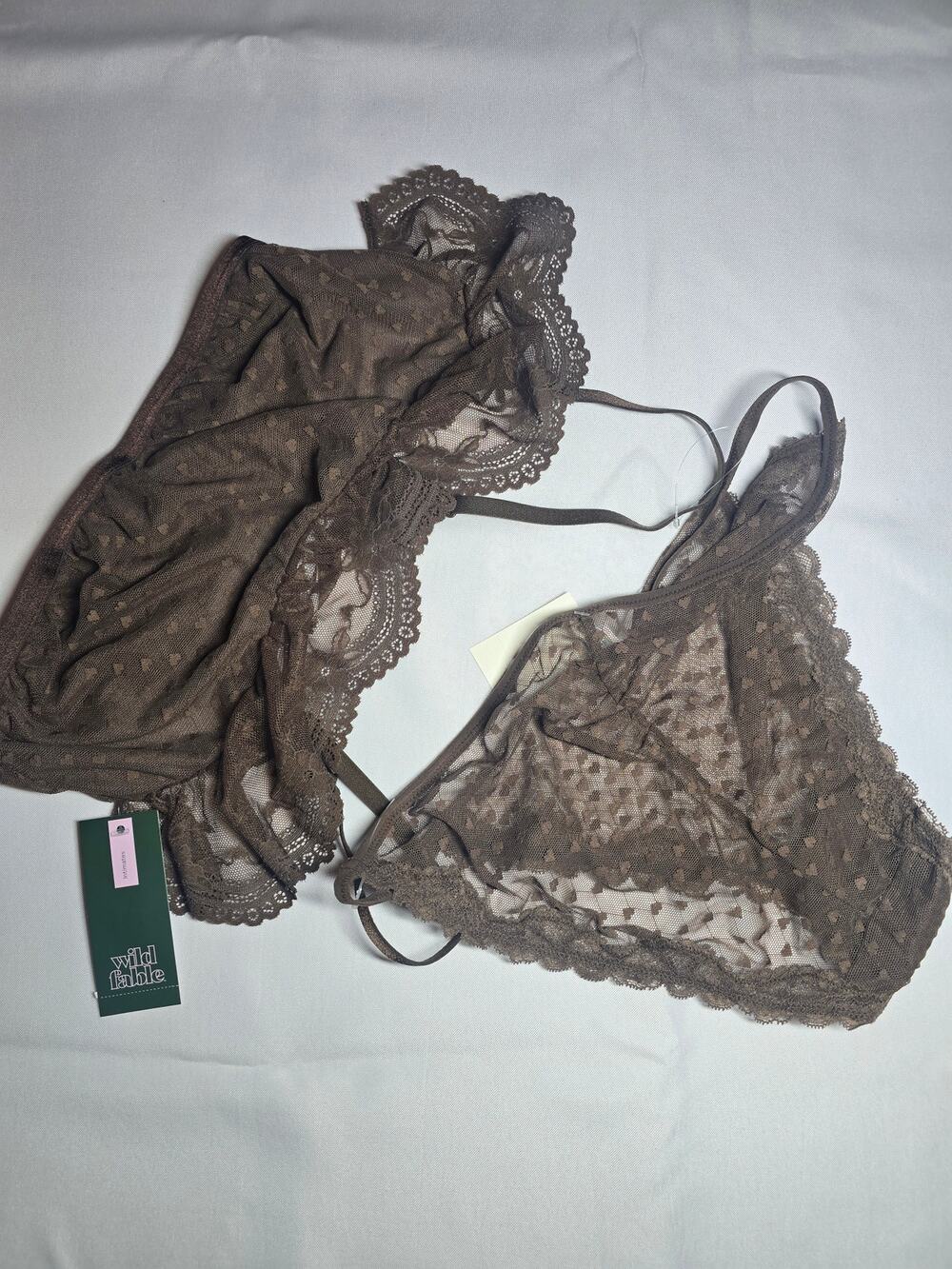 Wild Fable Brown Lace Bralette & Bikini Panty Set